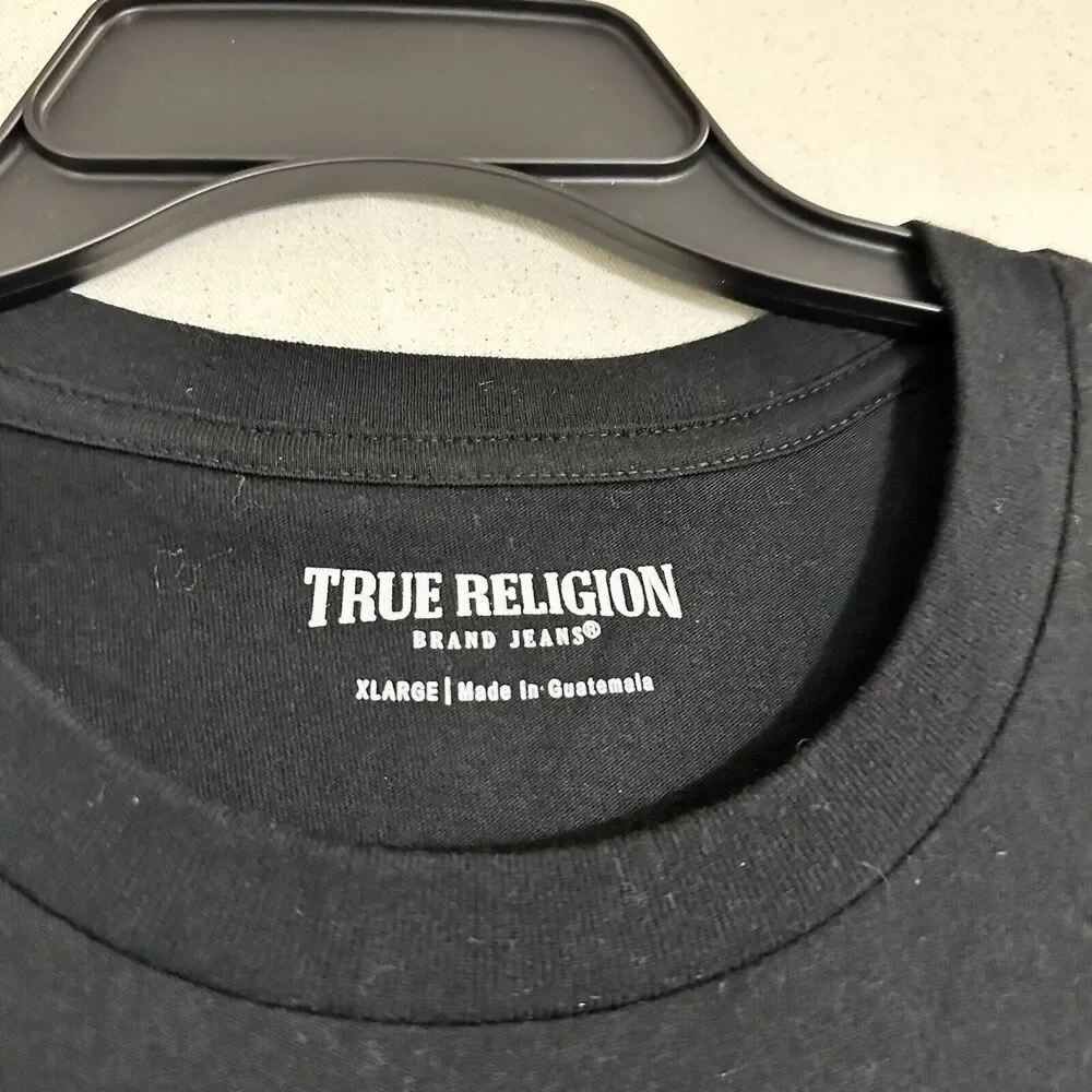 True Religion Mens Short Sleeve Shirt Buddha Tee Black XL